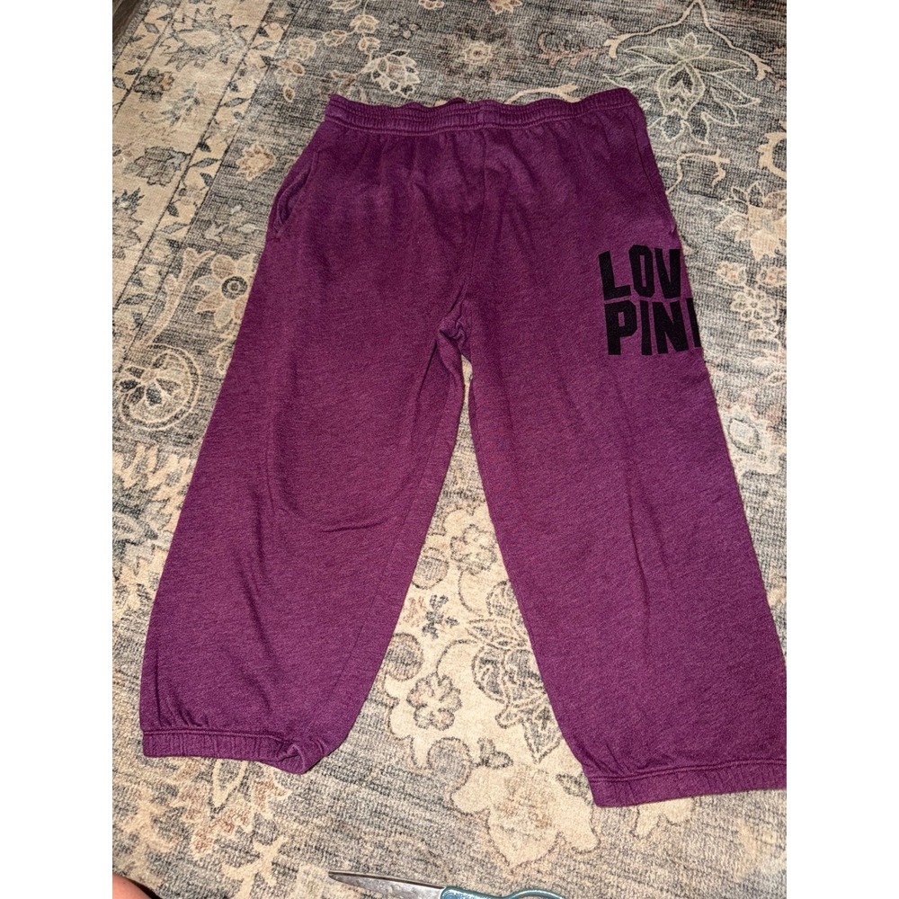 Vintage Victoria's Secret PINK Capri Joggers Sweatpants Cropped Purple